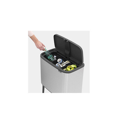 Bo Touch Bin Mülleimer 3x 11,0 l silber, schwarz