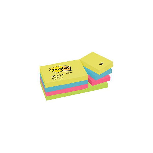 4064035065898 - Haftnotizen 653 TFEN Active Collection 51x38mm neongelb paradiseblau powerpink neongrün rechteckig 4064035065898 12 Stück