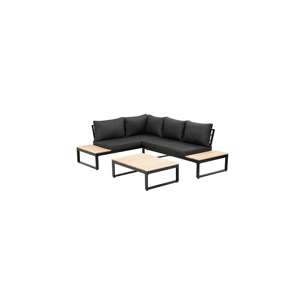 4005437273238 - Loungegarnitur 3-tlg Rio Echtholz Metall mit Kissen 4005437273238 - Loungegarnitur 3-tlg Rio Echtholz Metall mit Kissen