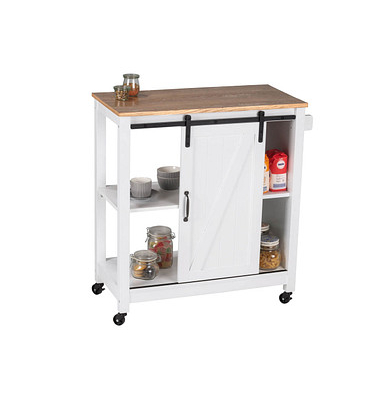 Servierwagen weiß 80,0 x 40,0 x 88,5 cm