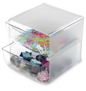 Aufbewahrungsbox Deflecto Cube 350101, außen 15,3x15,3x18,2cm, Polystyrol transparent