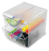 Aufbewahrungsbox Deflecto Cube 350301, außen 15,3x15,3x18,2cm, Polystyrol transparent