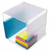 Aufbewahrungsbox Deflecto Cube 350401, außen 15,3x15,3x18,3cm, Polystyrol transparent