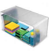 Aufbewahrungsbox Deflecto Cube 350501, außen 30,5x15,3x15,3cm, Polystyrol transparent