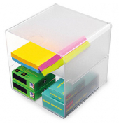 Aufbewahrungsbox Deflecto "Cube" 350701, außen 15,3x15,3x15,3cm, Polystyrol transparent
