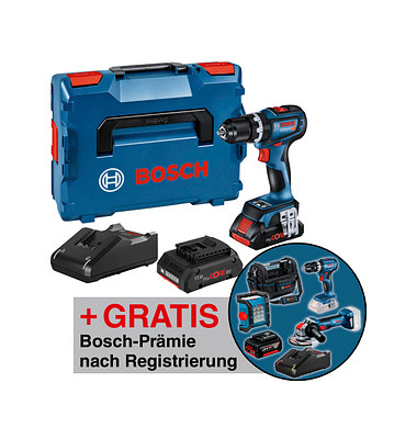 GSB 18V-90 C Akku-Bohrschrauber-Set 18,0 V, mit 2 Akkus + GRATIS Bosch-Prämie