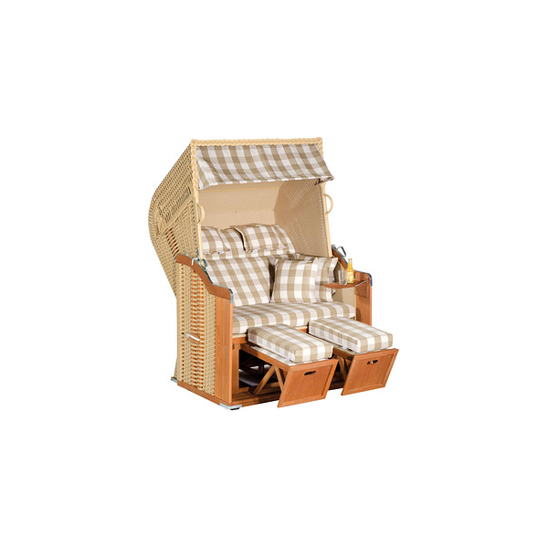 4028041963432 - Müsing Strandkorb Sunny Smart Rustikal 255 Plus beige weiß kariert beige Kunststoff Holz 9-teilig 4028041963432 - Müsing Strandkorb Sunny Smart Rustikal 255 Plus beige weiß kariert beige Kunststoff Holz 9-teilig