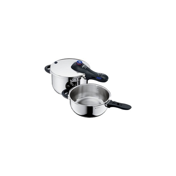 4000530725172 - Schnellkochtopf Perfect Plus Cromargan® Edelstahl Rostfrei 18 10 (3-tlg) Dampfkochtopf mit abnehmbarem Griff Ø 22 cm Induktion blau|schwarz|silberfarben 4000530725172 - Schnellkochtopf Perfect Plus Cromargan® Edelstahl Rostfrei 18 10 (3-tlg) Dampfkochtopf mit abnehmbarem Griff Ø 22 cm Induktion blau|schwarz|silberfarben