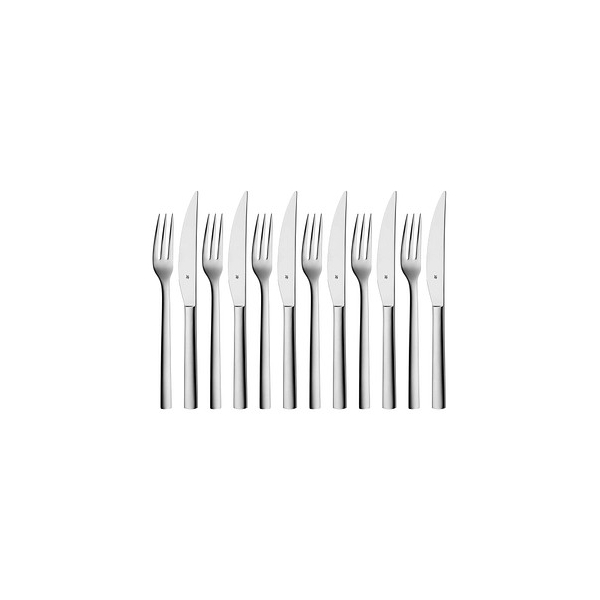 4000530680761 - Steakbesteck Nuova Essbesteck-Sets Gr 12 tlg silberfarben (edelstahlfarben) Steakbesteck Solide Monobloc Steakmesser