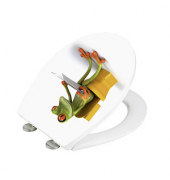 WC-Sitz mit Absenkautomatik Frog weiß, grün