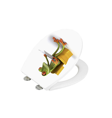 WC-Sitz mit Absenkautomatik Frog weiß, grün