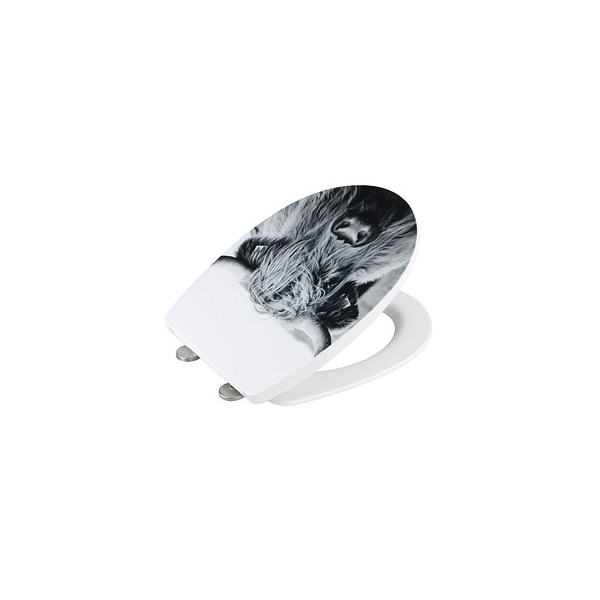 4008838326770 - WC-Sitz Yak mit Hochglanz-Oberfläche aus bruchstabilem Thermoplast Mehrfarbig Thermoplast mehrfarbig Edelstahl rostfrei silber matt Edelstahl