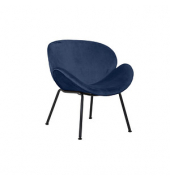 Sessel SMILE blau schwarz Stoff