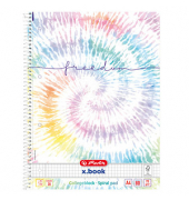 Collegeblock 50044115 x.book Freedom, New Batik Freedom, Lineatur 28 / kariert mit Rand innen/außen, A4, 70g, weiß, 80 Blatt