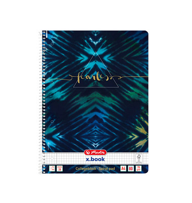 Collegeblock 50044153 x.book Fearless, New Batik Fearless, Lineatur 28 / kariert mit Rand innen/außen, A4, 70g, blau, 80 Blatt Collegeblock 50044153 x.book Fearless, New Batik Fearless, Lineatur 28 / kariert mit Rand innen/außen, A4, 70g, blau, 80 Blatt