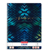 Collegeblock 50044160 x.book Fearless, New Batik Fearless, Lineatur 27 / liniert mit Rand innen/außen, A4, 70g, blau, 80 Blatt