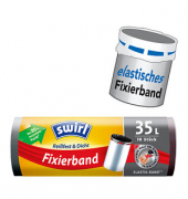 Müllbeutel 4629 Reißfest & Dicht, schwarz, 35 Liter, mit Zugband, reißfest