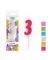 Geburtstagskerze Mini Glitter  957672 Zahl 3 Pink/Lila/Blau/Grün/Gelb und Silber 