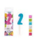 Geburtstagskerze Mini Glitter  957689 Zahl 2 Pink/Lila/Blau/Grün/Gelb und Silber 