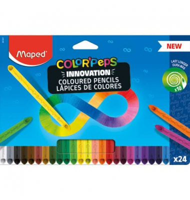 Buntstifte-Set COLOR'PEPS INFINITY, M861601, farbig sortiert, rund, Packung