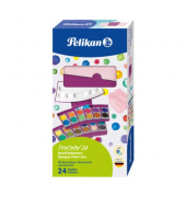 Farbkasten 735/24 ProColor, 701211, Wasserfarbe, 24 Farben, beere/rosa