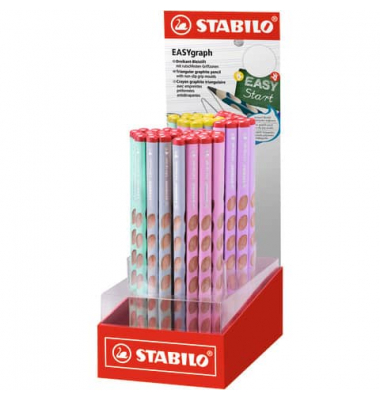 Bleistift EASYgraph Pastel Display, 330/60-4HB, H&auml;rte HB, 2,2mm, farbig sortiert