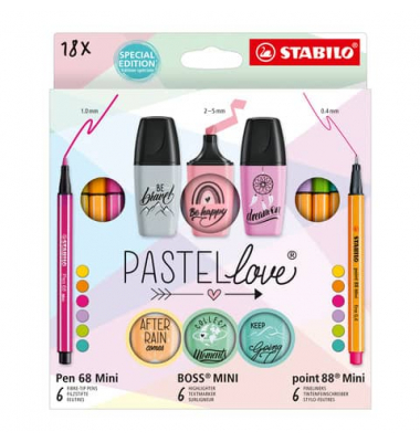 Schreibset 18-tlg. Mini World Pastellove