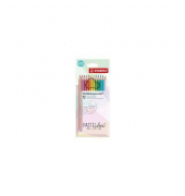 Aquarellstifte-Set STABILOaquacolor Etui &bdquo;Pastellove, 1612/7, 12-farbig sortiert, sechskant, Packung