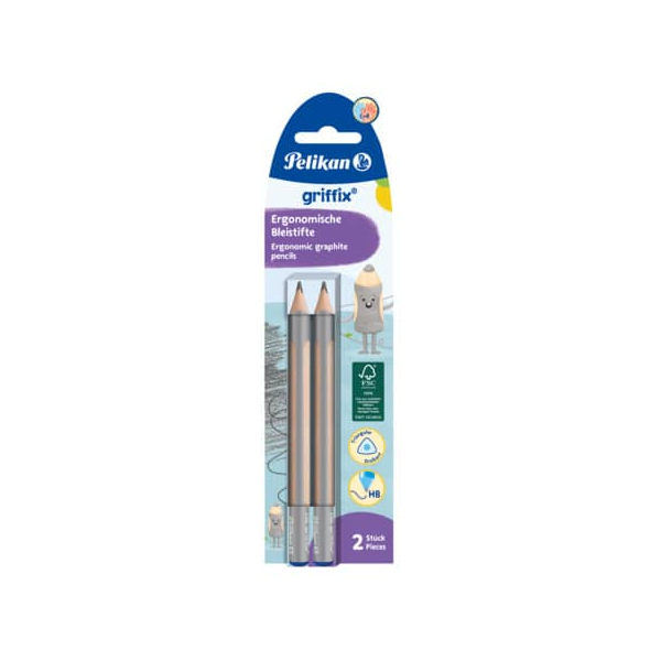 4012700817013 - Bleistift-Set griffix 817011 2x silber  naturbraun 35mm HB 4012700817013 2 Stück 4012700817013 - Bleistift-Set griffix 817011 2x silber  naturbraun 35mm HB 4012700817013 2 Stück