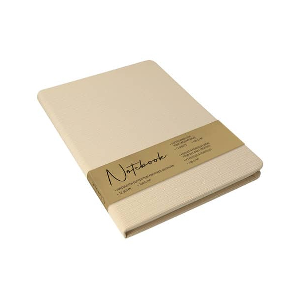 6 Stück Online Notizbuch 08372/6, Retro, beige, A5, punktkariert, 100g, 72 Blatt / 144 Seiten 4014421083722 Online