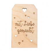 Geschenkanhänger natur Holz mit Liebe gemacht
