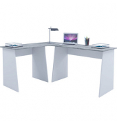 Schreibtisch Masola, 74cm (H), 135x105cm (BxT), rechteckig, weiß / weiß