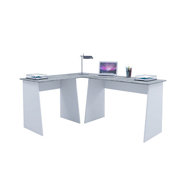 Schreibtisch Masola, 74cm (H), 135x105cm (BxT), rechteckig, weiß / weiß
