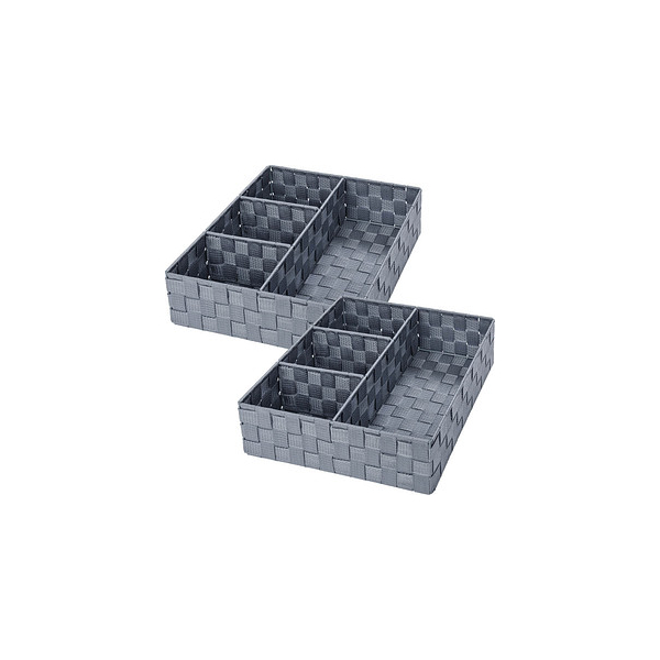 4008838316375 - WENKO Organizer Adria Grau 2er Set je 4 Fächer Grau Polypropylen grau lackiertes Metall - grau 4008838316375 - WENKO Organizer Adria Grau 2er Set je 4 Fächer Grau Polypropylen grau lackiertes Metall - grau
