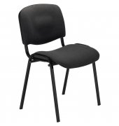 Besucherstuhl ISO 4L C11, schwarz / schwarz, ohne Armlehnen, 4-Fu&szlig;-Gestell