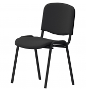 Besucherstuhl ISO 4L C38, anthrazit / schwarz, ohne Armlehnen, 4-Fu&szlig;-Gestell