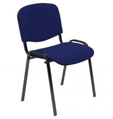 Besucherstuhl Iso Visitor, blau / schwarz, ohne Armlehnen, 4-Fu&szlig;-Gestell