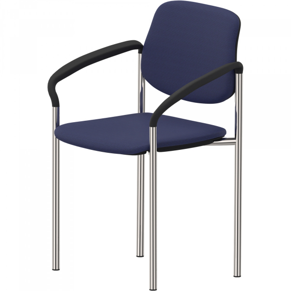 5901747579437 - Besucherstuhl STYL ARM blau   chrom mit Armlehnen 4-Fuß-Gestell 5901747579437 Nowy Styl