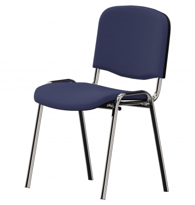 Besucherstuhl ISO gepolstert chrom blau