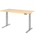 Sitz-Steh-Schreibtisch Basic, elektrisch höhenverstellbar, 64-129cm (H), 160x80cm (BxT), rechteckig, ahorn / silber