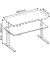 Sitz-Steh-Schreibtisch Basic, elektrisch höhenverstellbar, 64-129cm (H), 160x80cm (BxT), rechteckig, ahorn / silber