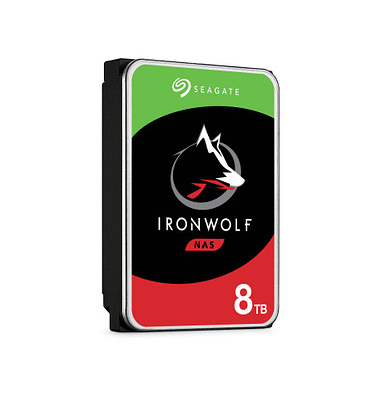 interne Festplatte IronWolf ST8000VN004, schwarz/silber, 3,5 Zoll (8,89cm), 8 TB, HDD