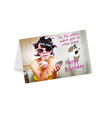 Geburtstagskarten Humor "sei du selbst" LU690 17,5cm x 11,5cm (BxH) 260g Motiv Chromopapier FSC