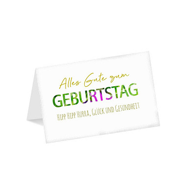 Geburtstagskarten Schrift grün LU2467 17,5cm x 11,5cm (BxH) 260g weiß/grün Chromopapier FSC