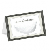 Trauerkarten Feder LU2167 17,5cm x 11,5cm (BxH) 260g Motiv Chromopapier FSC