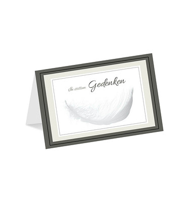 Trauerkarten Feder LU2167 17,5cm x 11,5cm (BxH) 260g Motiv Chromopapier FSC