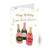 Geburtstagskarten Handmade Sekt LUHM10 11,5cm x 17,5cm (BxH) 260g Motiv Chromopapier FSC