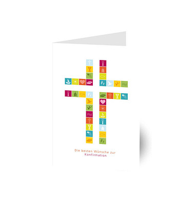 Glückwunschkarten Kreuz LU158 11,5cm x 17,5cm (BxH) 260g Motiv Chromopapier FSC