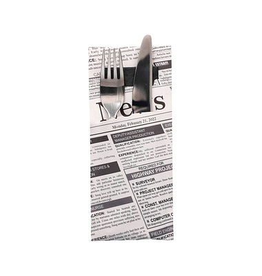 Bestecktaschen schwarzweiß 8,5 x 20,0 cm