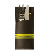 Bestecktaschen Stripes schwarzgelb 8,5 x 20,0 cm